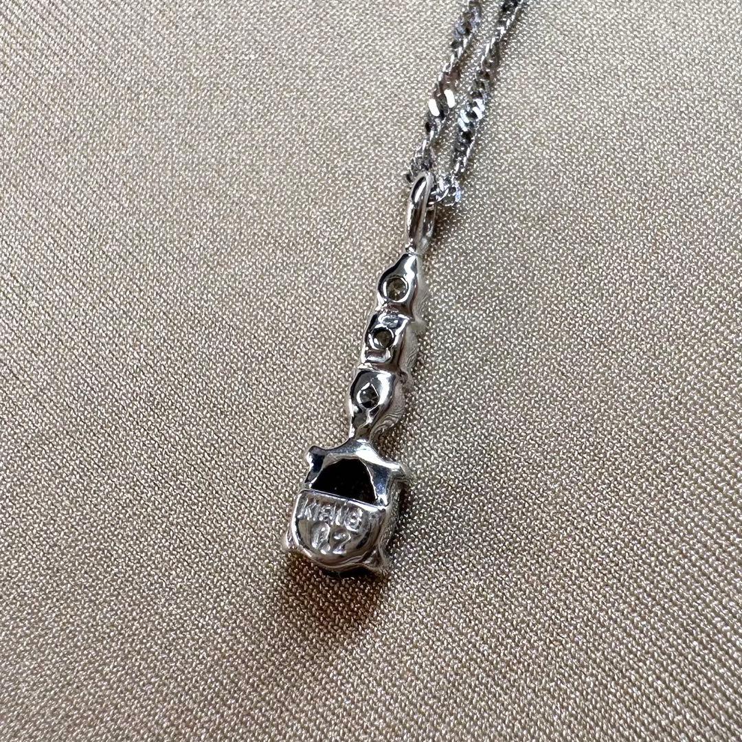 K18WG アレキサンドライト 0.20ct ダイヤモンド ネックレス 希少宝石