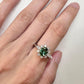 PT900 グリーントルマリン 1.05ct ダイヤモンド リング 花