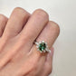 PT900 グリーントルマリン 1.05ct ダイヤモンド リング 花
