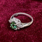 PT900 グリーントルマリン 1.05ct ダイヤモンド リング 花