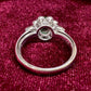 PT900 グリーントルマリン 1.05ct ダイヤモンド リング 花