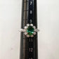 PT900 グリーントルマリン 1.05ct ダイヤモンド リング 花