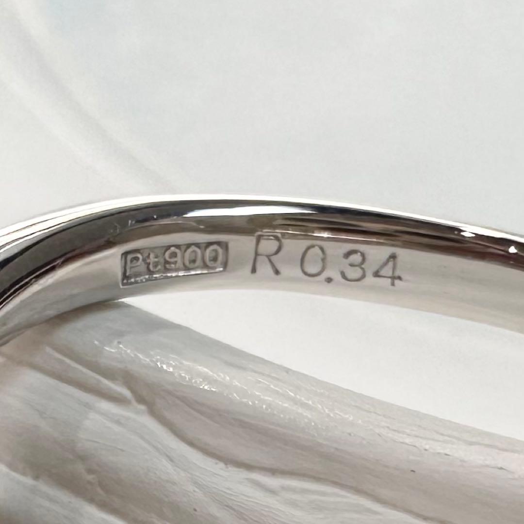 PT900 ルビー ダイヤリング0.34ct スクエアカット レディース 日本製