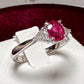 PT900 ルビー0.70ct ダイヤモンドリング