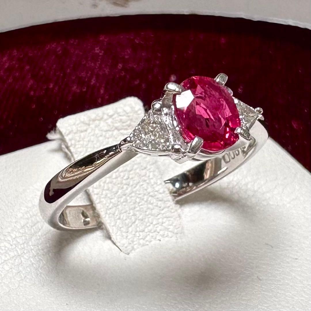 PT900 ルビー0.70ct ダイヤモンドリング
