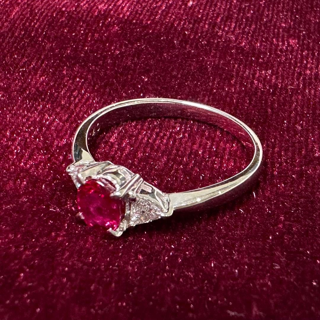 PT900 ルビー0.70ct ダイヤモンドリング