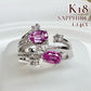 【K18】ピンクサファイア 1.14ct ダイヤ デザイン リング