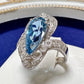 PT900 アクアマリン2.06ct ダイヤモンドリング