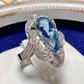 PT900 アクアマリン2.06ct ダイヤモンドリング