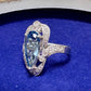 PT900 アクアマリン2.06ct ダイヤモンドリング
