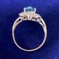 PT900 アクアマリン2.06ct ダイヤモンドリング