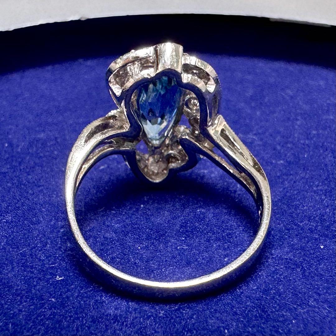 PT900 アクアマリン2.06ct ダイヤモンドリング