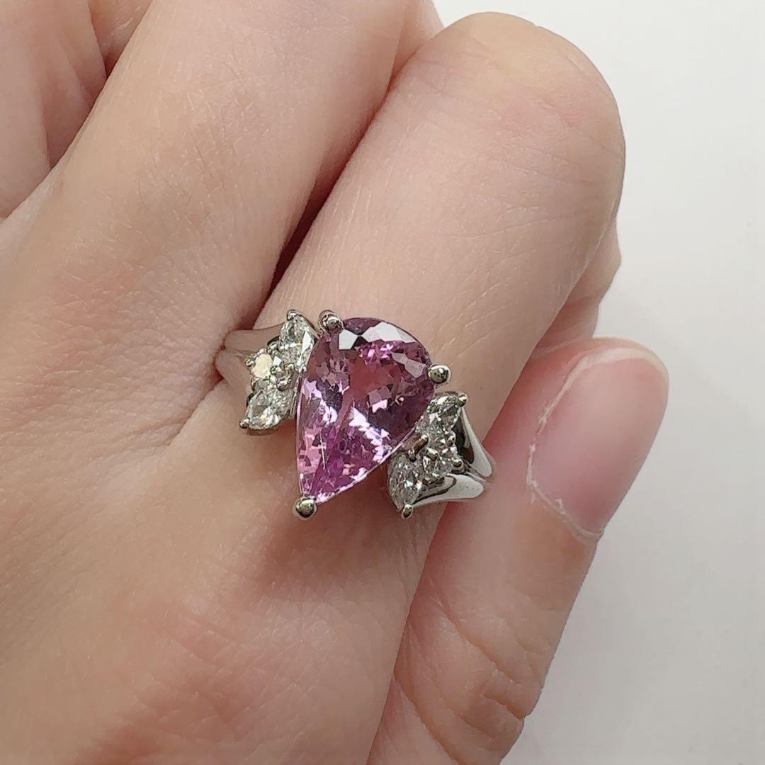 【美品】PT900 インペリアルトパーズ 2.37ct リング