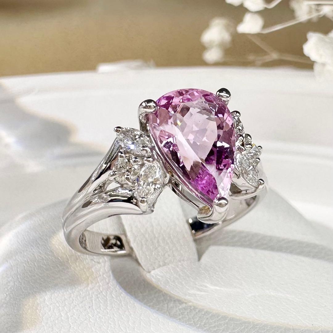 【美品】PT900 インペリアルトパーズ 2.37ct リング