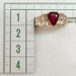 【K18】ルビー 1.31ct リング バゲットダイヤ