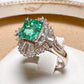 PT900 エメラルド ダイヤモンド リング 1.16ct 昭和レトロ