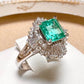 PT900 エメラルド ダイヤモンド リング 1.16ct 昭和レトロ
