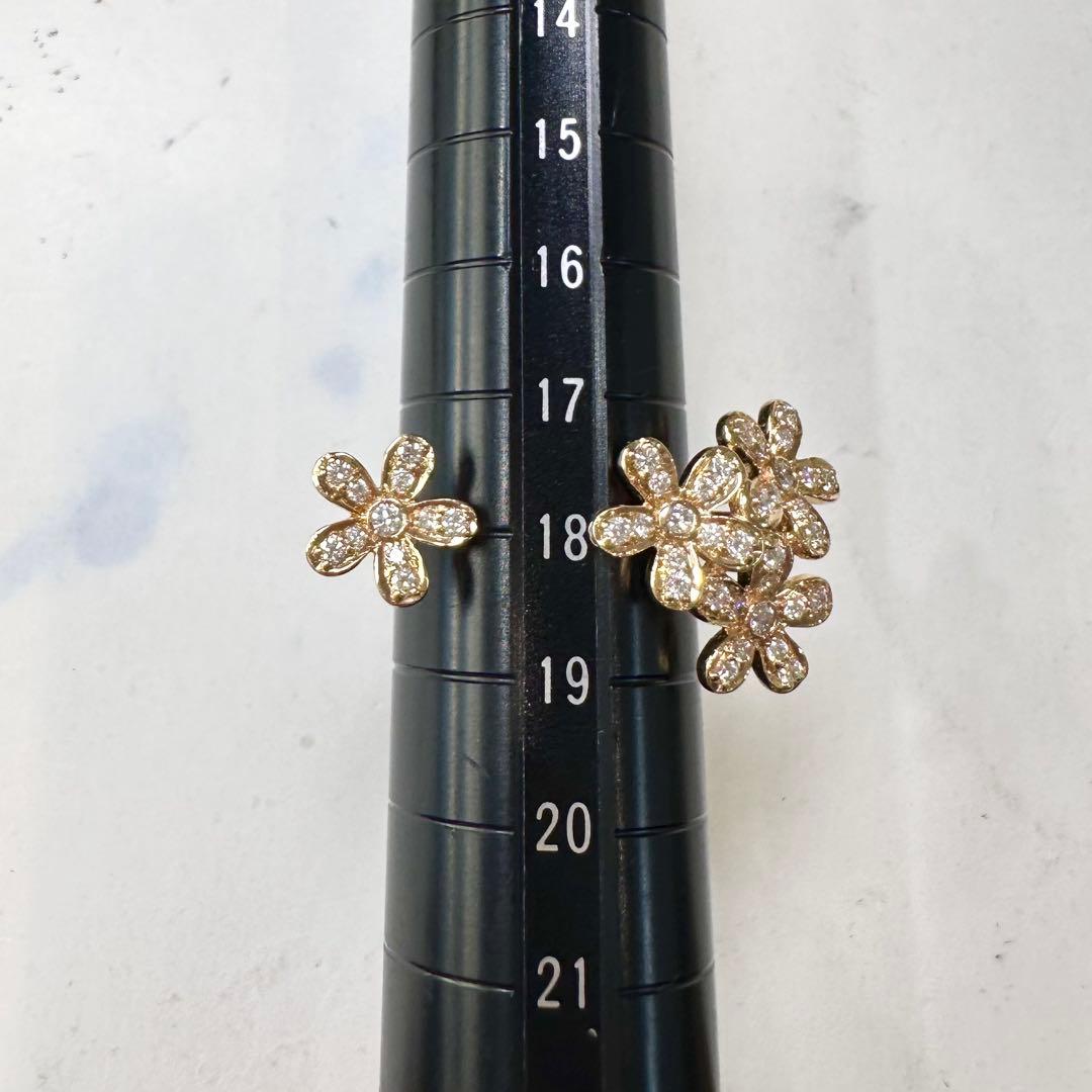 K18 ダイヤモンド フラワーリング 0.60ct マーガレット 花