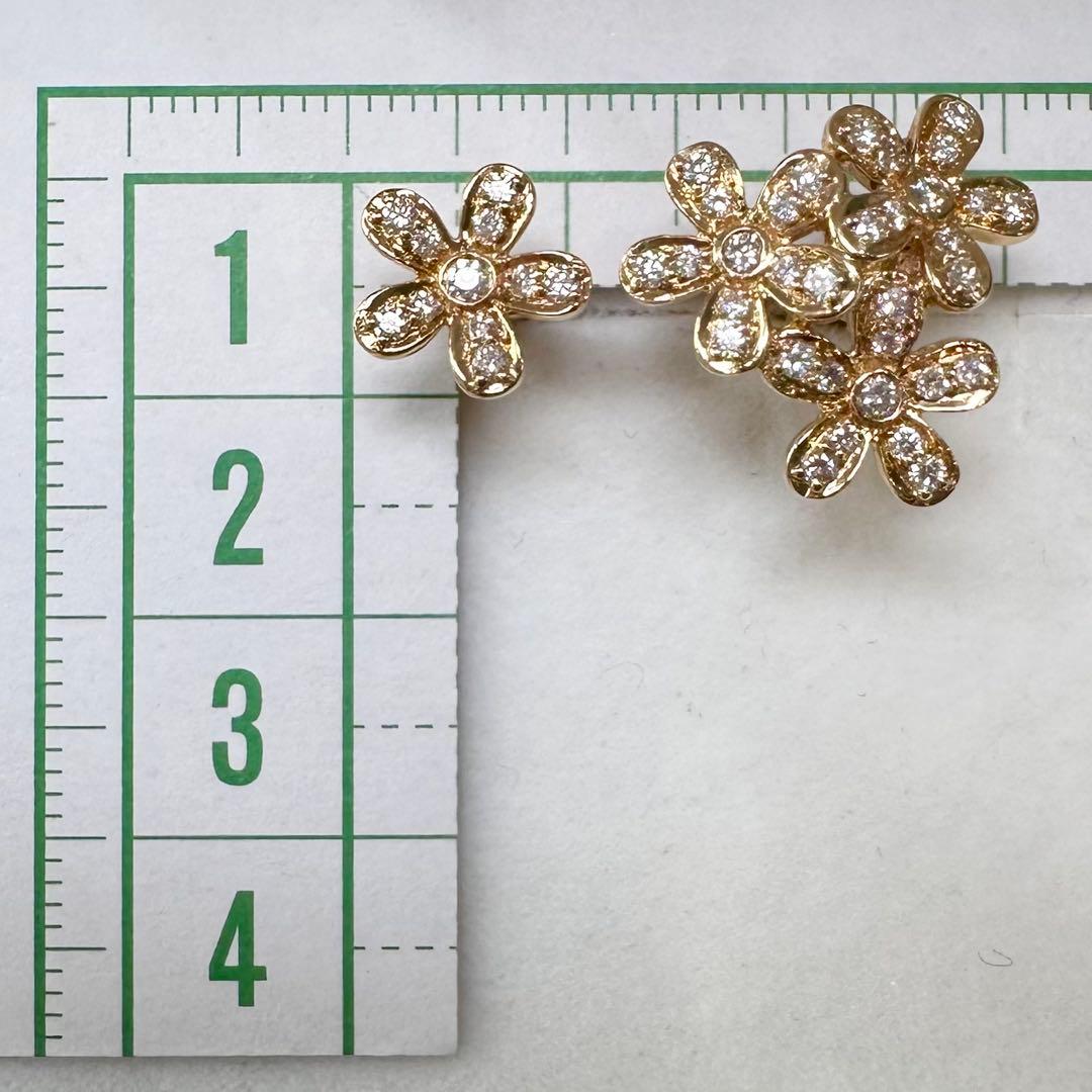 K18 ダイヤモンド フラワーリング 0.60ct マーガレット 花