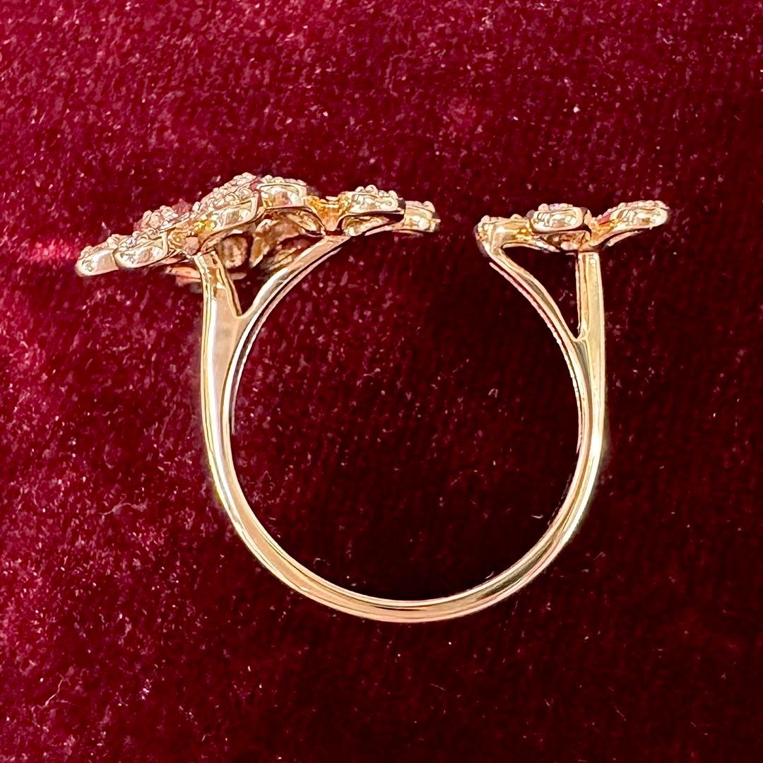 K18 ダイヤモンド フラワーリング 0.60ct マーガレット 花
