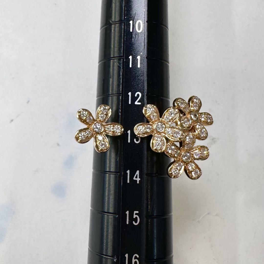K18 ダイヤモンド フラワーリング 0.60ct マーガレット 花