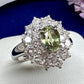 PT850 クリソベリル1.11ct ダイヤモンドリング 希少石レディース 指輪
