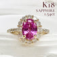 【K18】ピンクサファイア 1.54ct ダイヤ リング