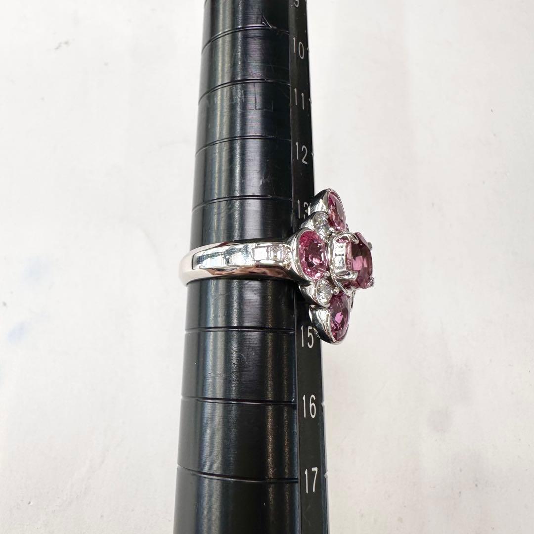 PT900 ピンクサファイア ダイヤモンド リング 2.80ct