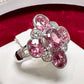 PT900 ピンクサファイア ダイヤモンド リング 2.80ct