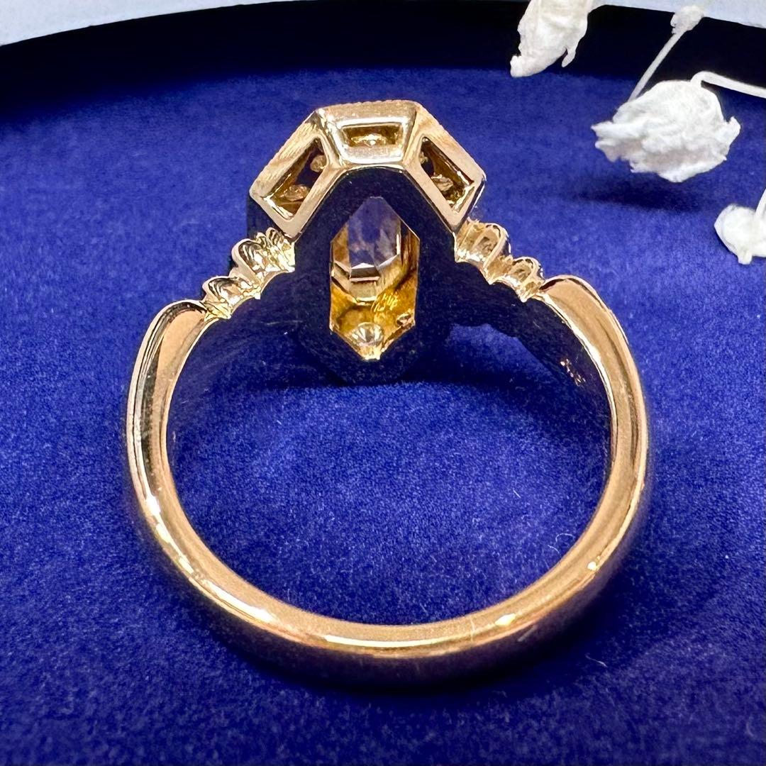 【K18】ブラウンダイヤモンド 0.853ct リング