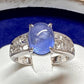 PT900 スターサファイア 3.86ct ダイヤモンドリング 大粒 希少石