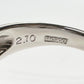 PT900 大粒 エメラルド カボション 2.1ct ダイヤモンド リング