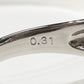 PT900 大粒 エメラルド カボション 2.1ct ダイヤモンド リング