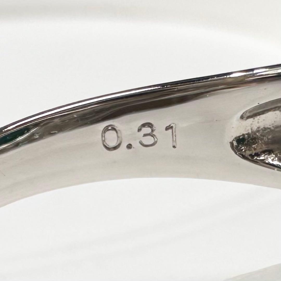 PT900 大粒 エメラルド カボション 2.1ct ダイヤモンド リング