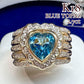 【K18】ブルートパーズ 2.7ct リング ハートデザイン