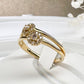 【K18】ダイヤモンド 0.06ct ツインフラワー 二輪花 デザイン リング