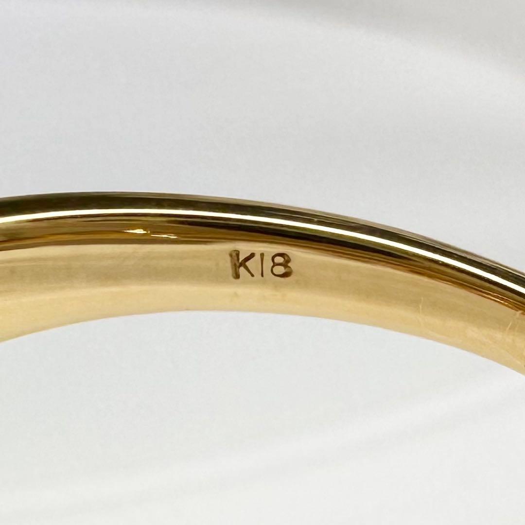 【K18】ダイヤモンド 0.06ct ツインフラワー 二輪花 デザイン リング