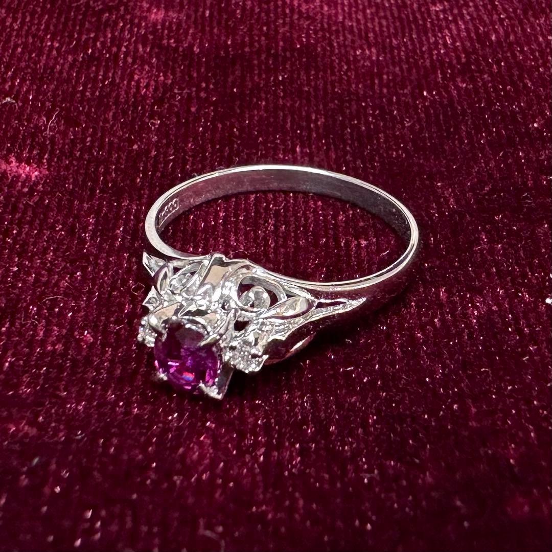PT900 ルビー 0.50ct ダイヤモンド リング