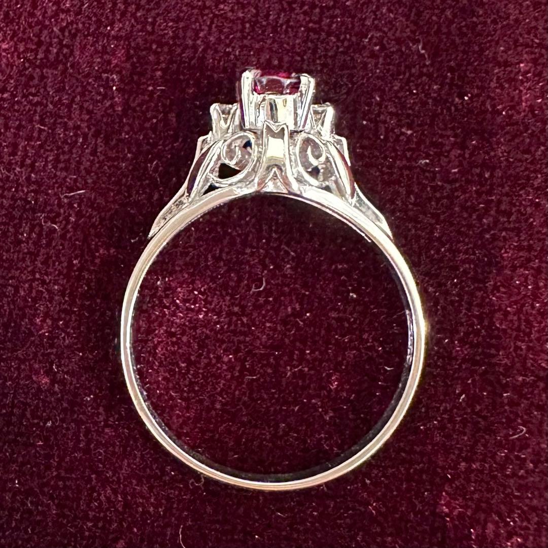 PT900 ルビー 0.50ct ダイヤモンド リング