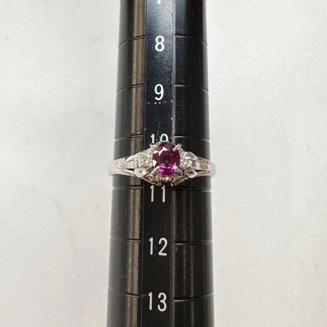 PT900 ルビー 0.50ct ダイヤモンド リング