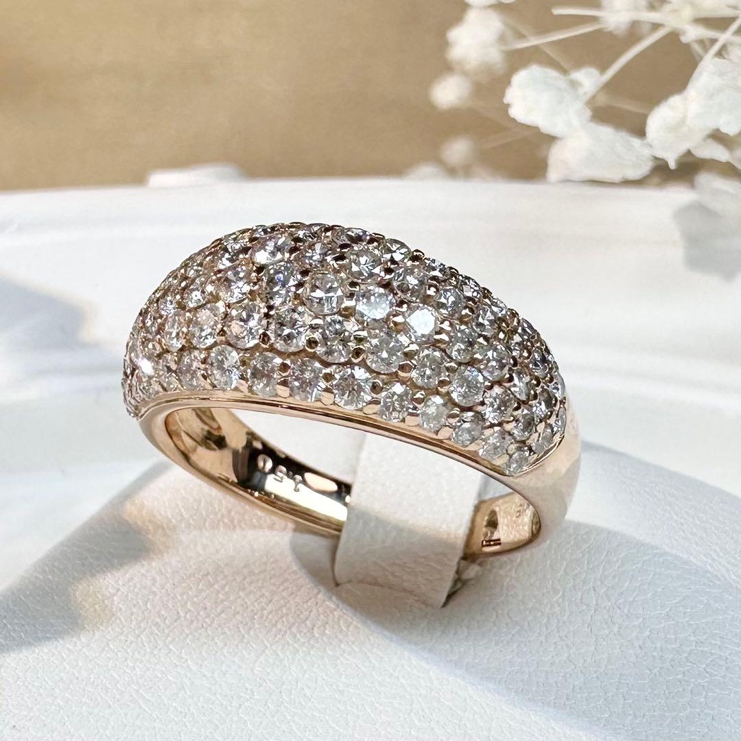 【K18】ダイヤモンド 1.50ct パヴェリング