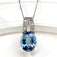 【美品】K18/PT900 アクアマリン 2.64ct ネックレス ダイヤ