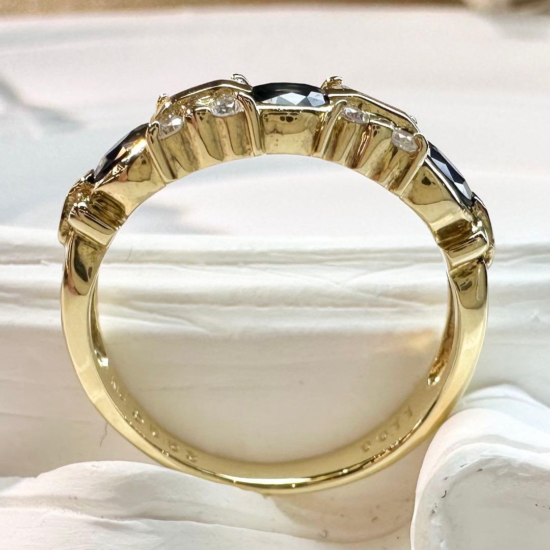 【K18】サファイア 0.63ct ダイヤモンド リング