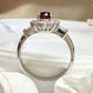 【美品】PT900 ルビー 0.71ct ダイヤ取り巻き デザインリング