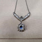 PT850 サファイア ダイヤモンド ネックレス 0.79ct