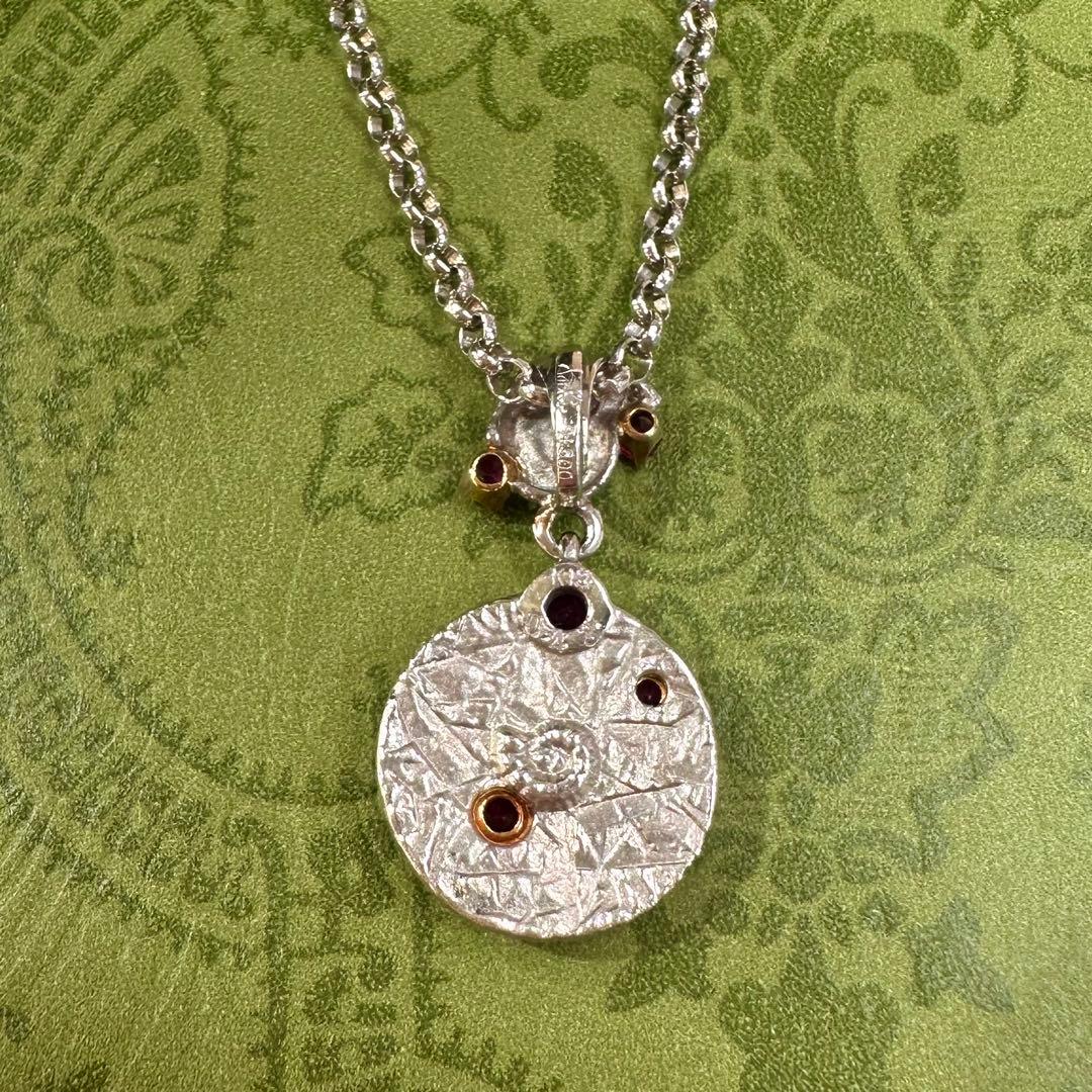 【美品】K18/PT850 ルビー0.4ct ネックレス