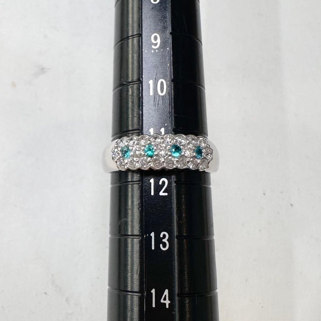 K18WG パライバトルマリン ダイヤモンド リング 0.11ct