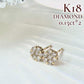 【K18】ダイヤモンド0.15ct*2 花ピアス
