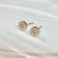 【K18】ダイヤモンド0.15ct*2 花ピアス