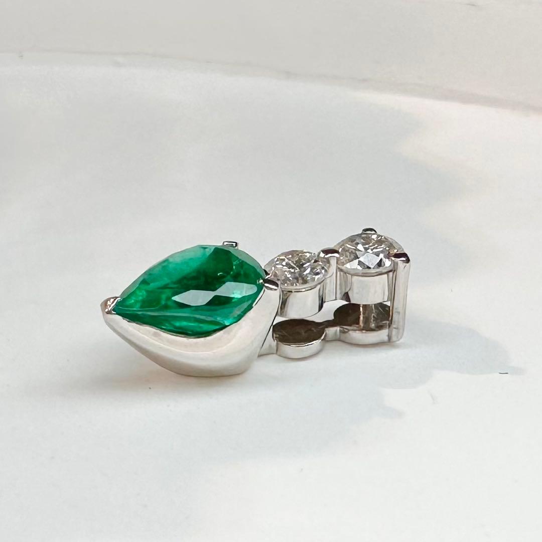 【美品】PT900 エメラルド 0.52ct 上質デザイン ペンダント
